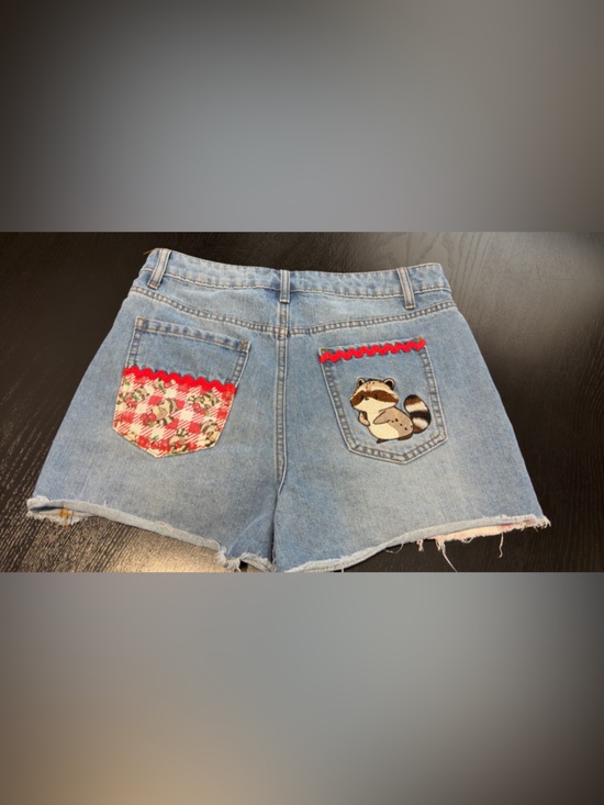 Thorn & Fable Raccoons & Cherries Gingham Shorts - Picture 10 of 12